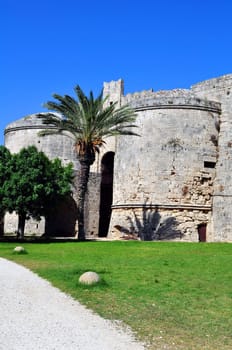 Travel photography: Old town: ancient Rhodes fortress, island of Rhodes, Greece