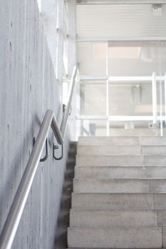 Stairs in a public transportation building