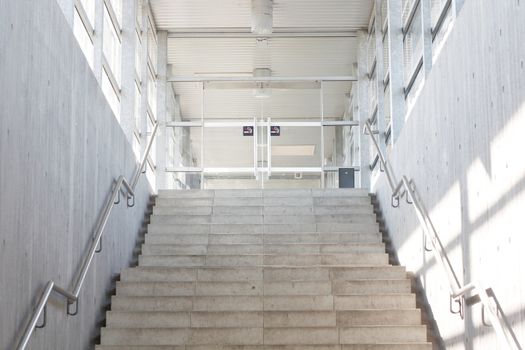 Stairs in a public transportation building