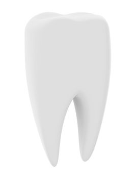 Tooth isolated on white background. High resolution 3D image