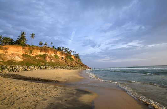 Varkala beach in the state Kerala in India