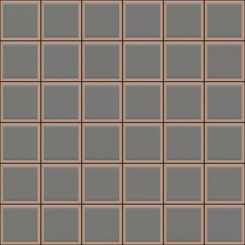 seamless 3d texture of grey tiles with brown borders and black mortar