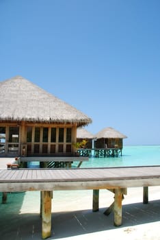 beautiful photo of a wooden bungalow in Maldives