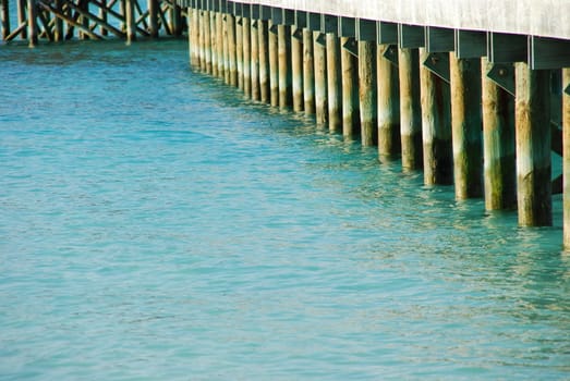 photo of a wooden bridge used for boat transportation