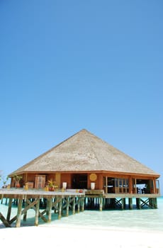 beautiful photo of a wooden bungalow in Maldives