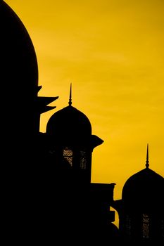 mosque silhouette during sunset