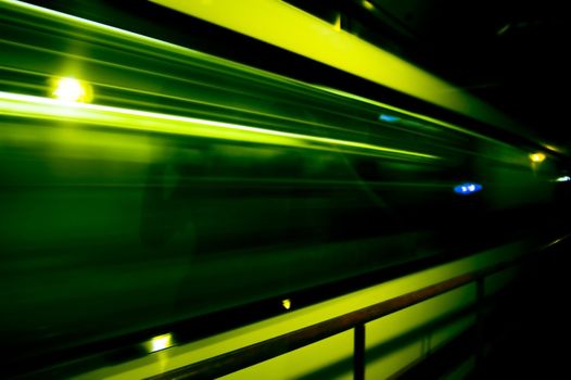 abstract of fast train passing by