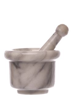 Isolated image of a mortar made of marble.