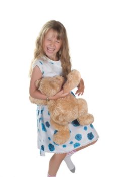 Shot of little girl playing with toy in studio