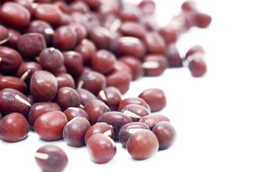 Organic Dried Adzuki Beans on white background