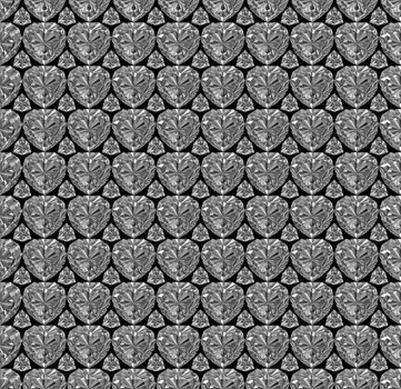 Seamless pattern composed of diamonds on black background. High resolution 3D image