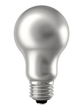 Silver lightbulb isolated on white background. High resolution 3D image