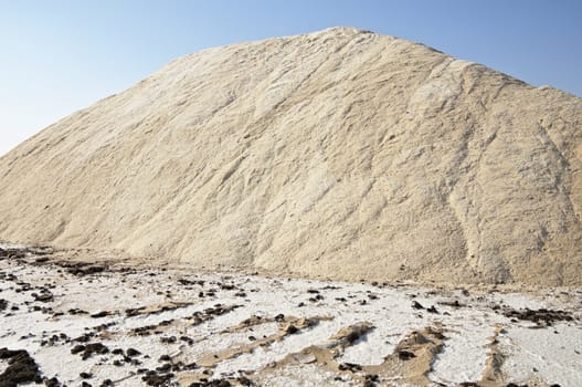 Huge pile of salt in Castro Marim, Algarve, Portugal