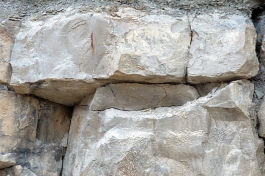 Stones at a chalk stone quarry in south western Germany