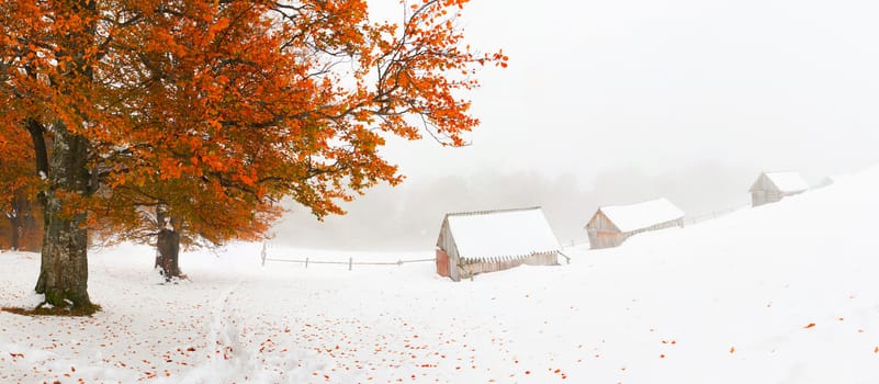 old farm in the mountains