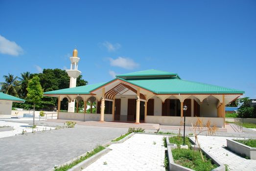 photo of beautiful mosque in a small Maldives island