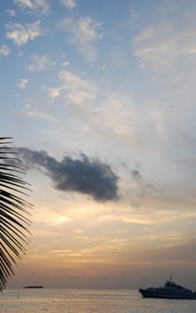 photo of a gorgeous sunset from a Maldivian island