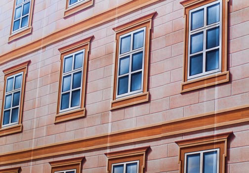 fake building facade made of paper in Europe