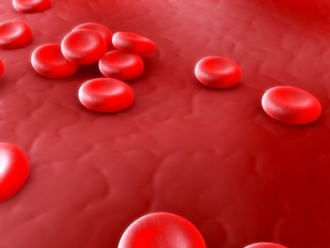 3d rendered close upof red blood cells