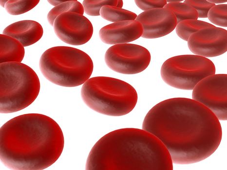 3d rendered close up of red blood cells
