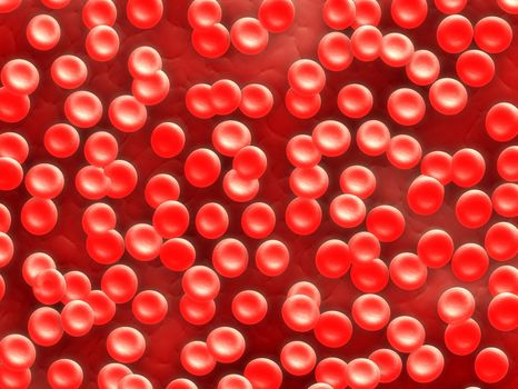 3d rendered illustration of many red blood cells