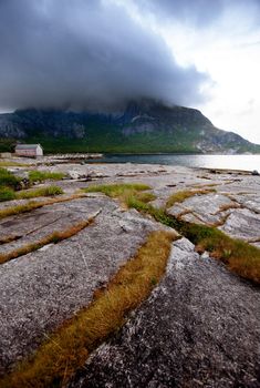 A mountain sea landscape in northern Norway