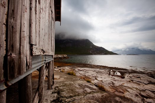 A coastal detail in a small northern fishing village in Norway