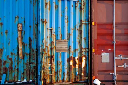A background surface texture of a shipping container