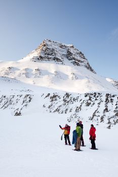 A guide on a short winter trek, Svalbard Norway