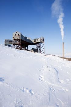 An old mine conveyor belt central, Svalbard, Norway