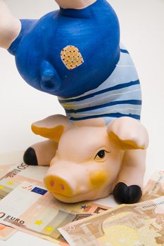 happy pig on white background like money :)