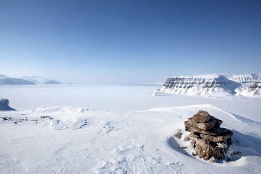 A wilderness landscape from the island of Spitsbergen, Svalbard, Norway