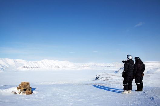 A winter wilderness adventure guide.  Spitsbergen, Svalbard, Norway