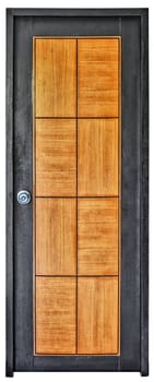 The modern wooden door isolated on white background