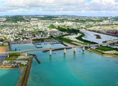 aerial photo of okinawa japan