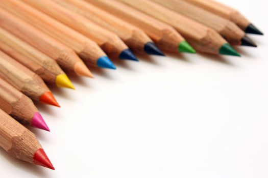 coloured pencils isolated