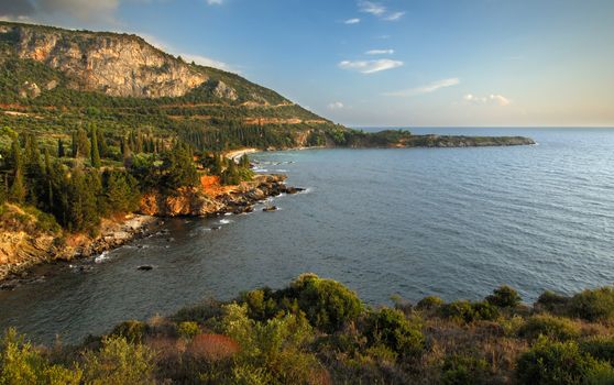 Image shows a very picturesque seascape in Mani peninsula, southern Greece