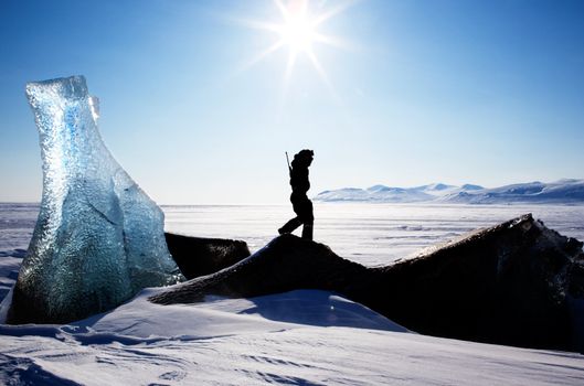 A beautiful landscape of the coast of Spitsbergen Island, Svalbard, Norway