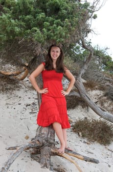 Woman enjoying the beach