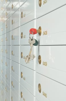 Deposit safe bank and keys to the safe