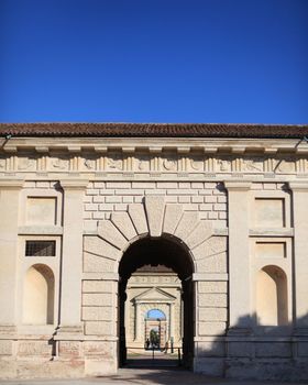 facade of Palazzo Te, Mantova, Italy