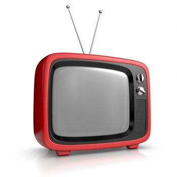 3D rendered Red Retro TV