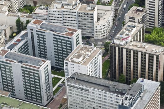 Aerial view from top of Eifell tower