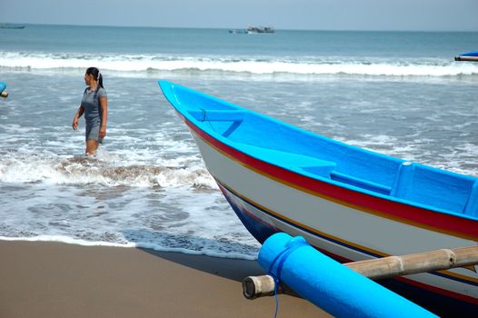 panoramic view of pangandaran beach, west java-indonesia