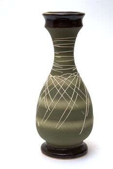 decorate ceramic vase on the white background
