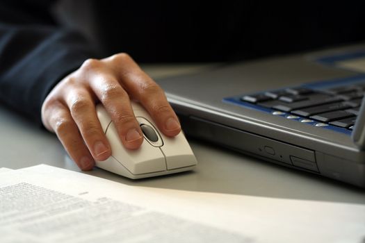 Businessman working on a laptop