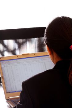 Accountant at work with laptop