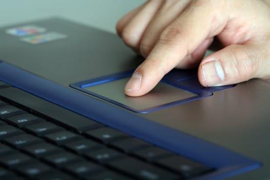 Businessman working on a laptop