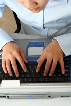 Businesswoman working on a laptop