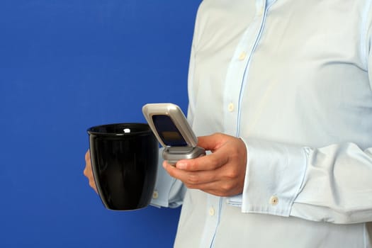 A businesswoman with a cellphone